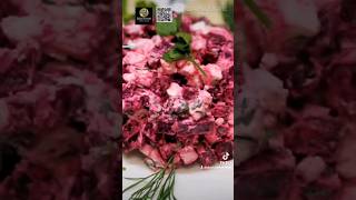 Салат со свёклой и брынзой. Очень вкусно и полезно. ПП салат. #рецепты #еда #shorts