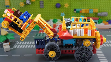 Satisfy Building Blocks Science DIY Building Remote Control Large Engineering Excavator ASMR