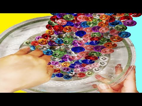 【ASMR】宝石を入れてスライムがヒカル？　音フェチ　Slime that shines in jewelry? Toy sound fetish　보석으로 빛나는 슬라임? 장난감 소리 페티쉬