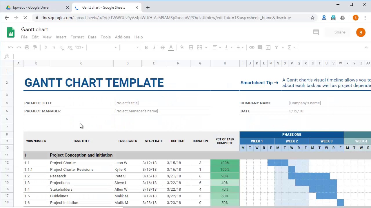 Google Sheets for Project Management - Template Gallery - YouTube