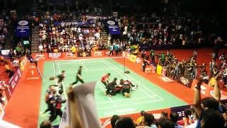 Winning moments of Japan in Thomas cup badminton