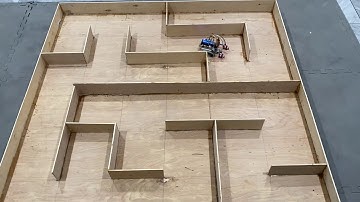 A Microbit bot ran in and out of a maze
