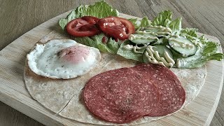 Tortilla Wrap with Sunny side up | Quick Breakfast in 5minutes Tortilla Recipe