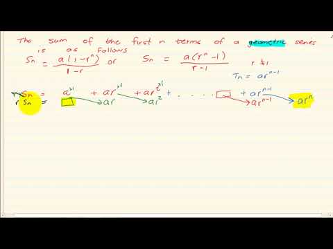Grade 12 : Number Patterns :  Proof - Sum of a Geometric Sequence