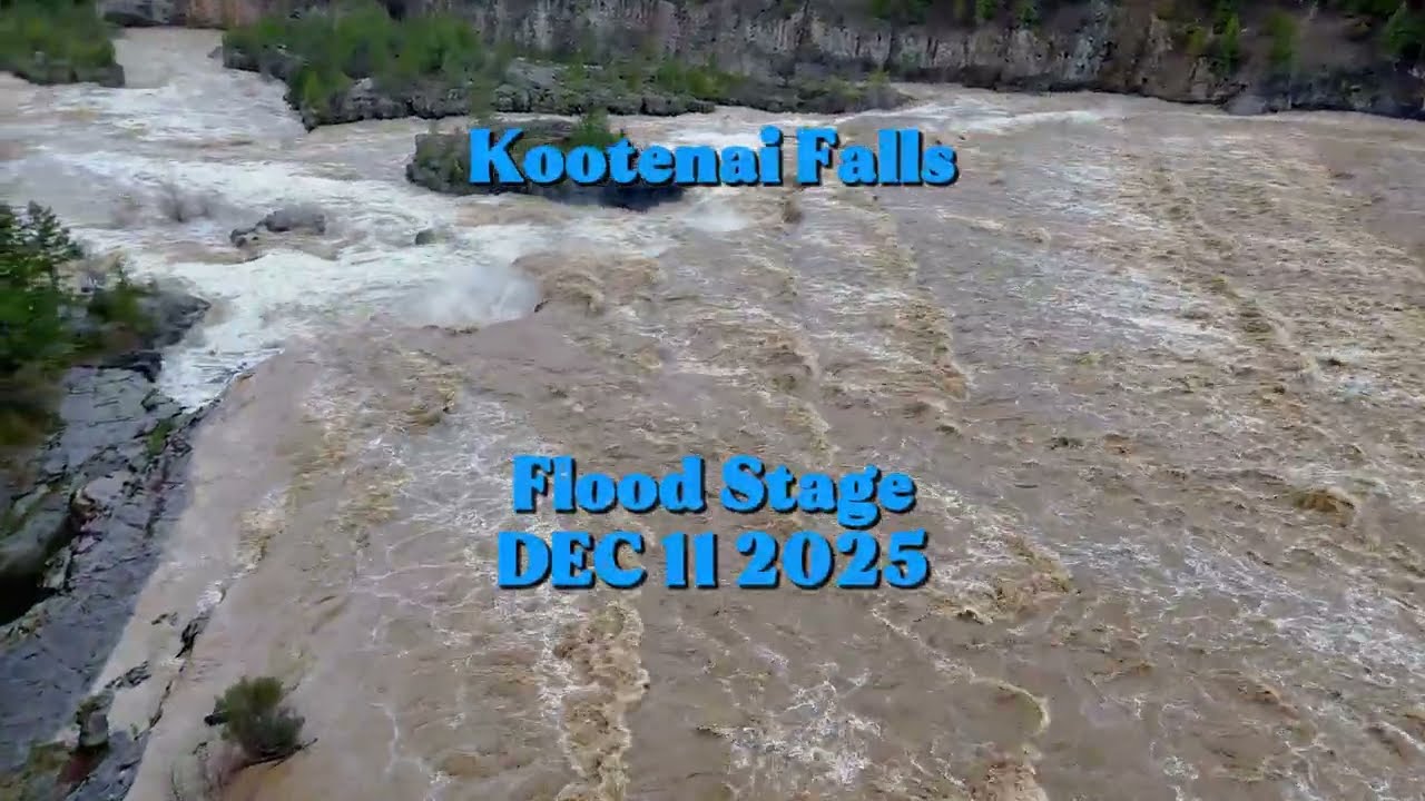Kootenai Falls @ Full Flood Stage! Flooding Chocolate waterfall! 