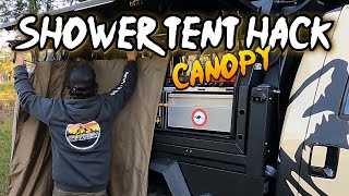 ARE 4WD SHOWER TENTS MOUNTED WRONG ? CANOPY HACK FOR YOUR 4WD SHOWER TENT !
