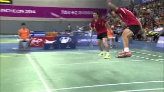 Between the Legs Shot by Muhammad Ahsan - 2014 Asian Games Badminton MD Finals by Badminton Highlights and Crazy Shots 16,070 views 9 years ago 37 seconds