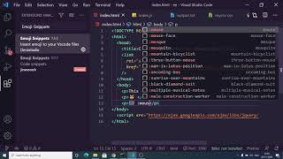 How to Insert Emoji in Visual Studio Code Editor While Writing Source Code Using Emoji Snippets screenshot 1