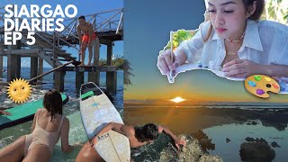 Siargao Diaries: Ep 5 | Surfing in Siargao + sunsets by the beach 🌞🏄‍♀️🌊