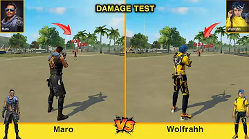 MARO VS WOLFRAHH DAMAGE TEST FREE FIRE // GARENA FREE FIRE