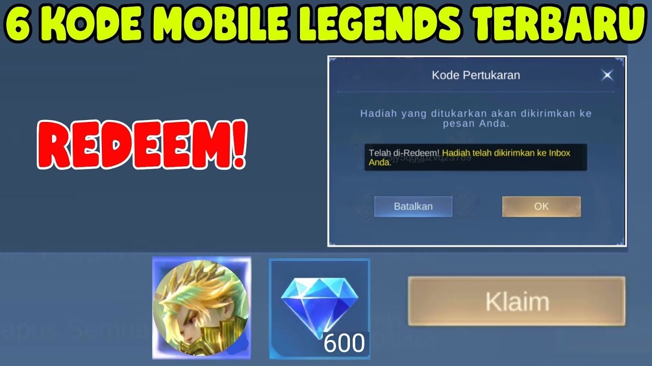 REDEEM SEKARANG! 6 KODE REDEEM MOBILE LEGENDS TERBARU | KODE REDEEM ML ...