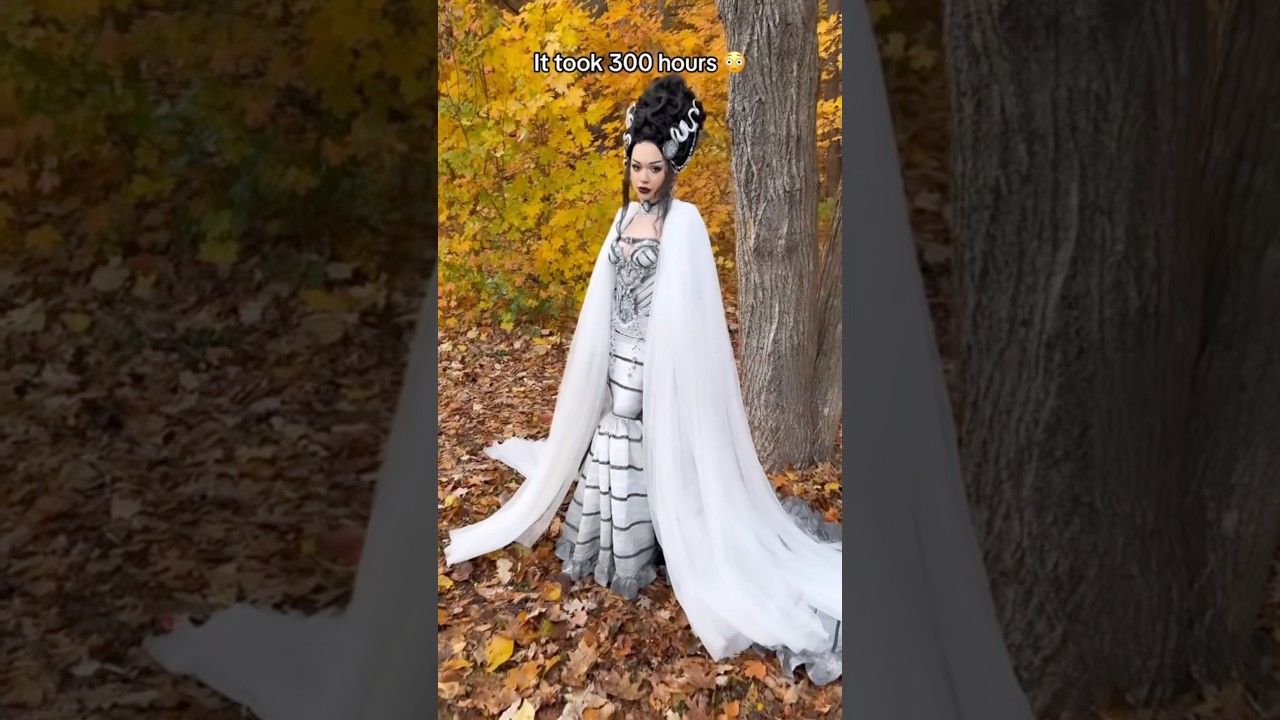 ITS IKEA CURTAINS? 😳 @IKEA #halloween #costume #halloweencostume #brideoffrankenstein #upcycle