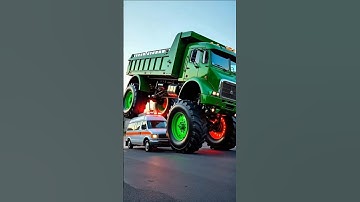ambulance vs truk dump, truk oleng, lorry videos, beamng drive, truck dance, monster trucks 114
