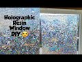 Resin Stained glass effect tutorial | Holographic Resin art | Make a resin window panel with me