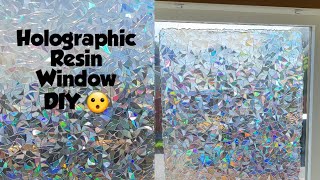 Resin Stained glass effect tutorial | Holographic Resin art | Make a resin window panel with me