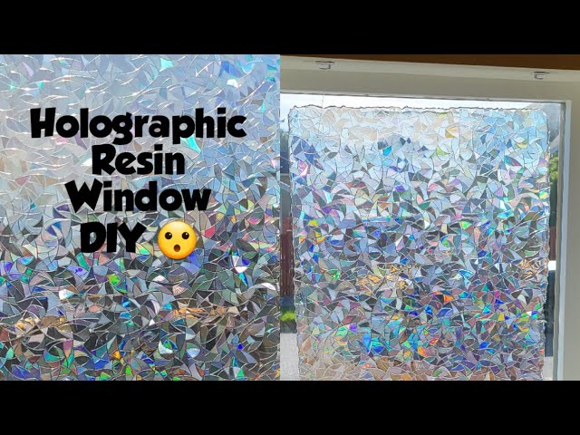 Resin Stained glass effect tutorial, Holographic Resin art