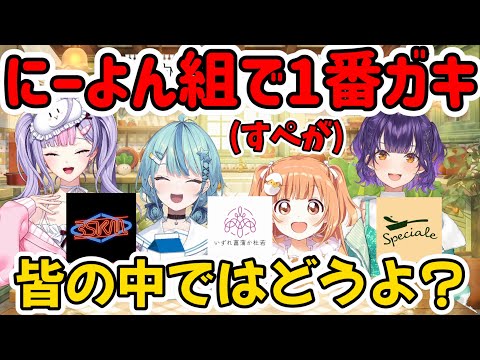 にーよんぐみでどこが1番ガキンチョか話すなもすた/相変わらず湿度が高いすず菜【珠乃井ナナ/梢桃音/七瀬すず菜/雲母たまこ/にじさんじ/切り抜き】