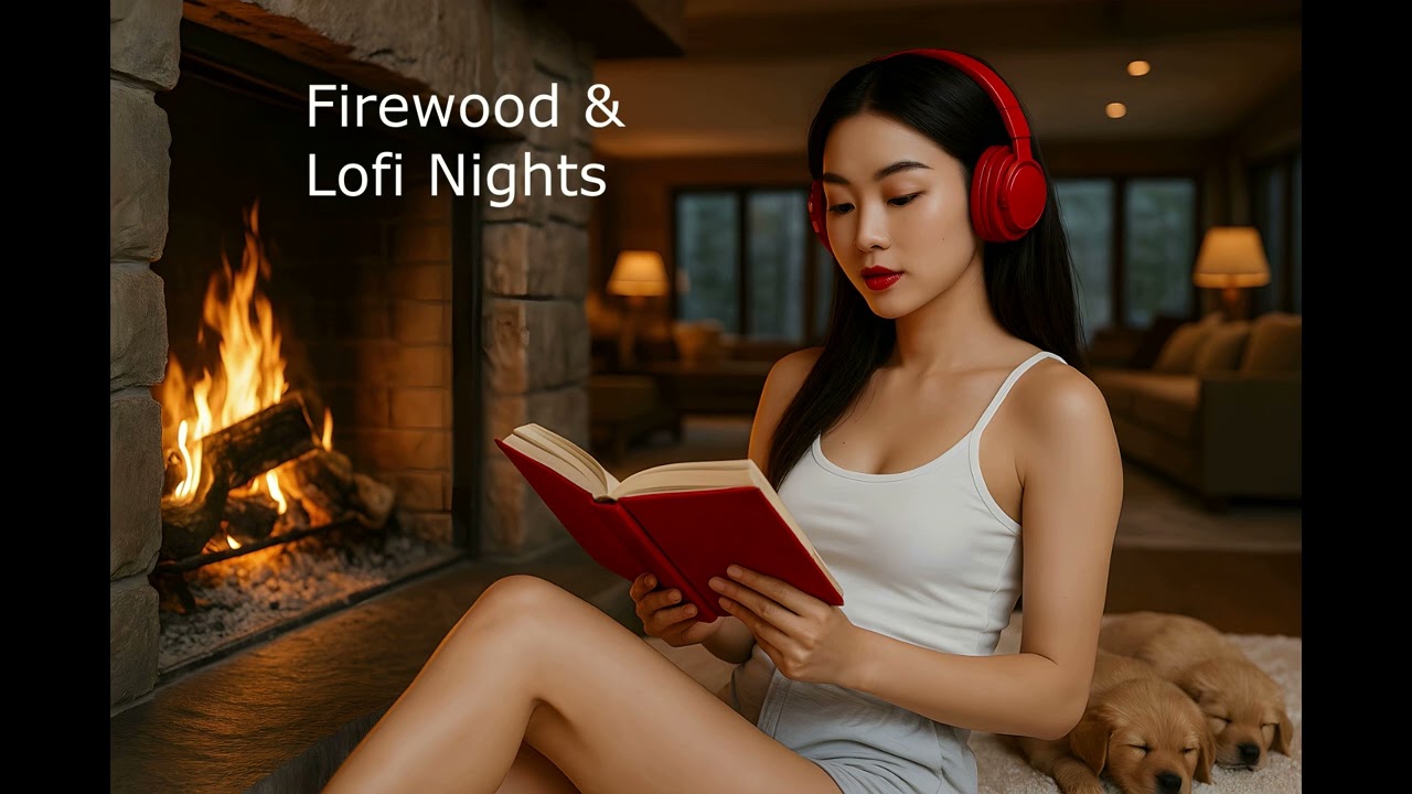 Firewood & Lofi Playlist Nights 장작불 소리 은은한 로파이 플레이 리스트