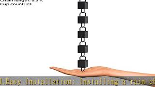 Rain Chains Direct Square Link Rain Chain, 8.5 Feet Length, Aluminum, Black Powder Coated, Function