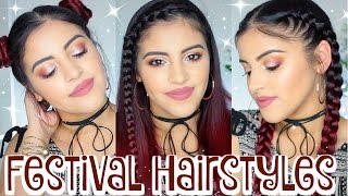 EASY HEATLESS COACHELLA HAIRSTYLES  | Red Hair | Casey Vee