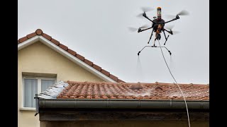 Nettoyage de toitures, façades, bardages par drone! Une intervention sûre, écologique et économique