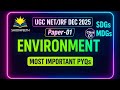 UGC NET Paper 1 Environment – Most Repeated PYQs | Last-Minute Booster | 2025 Special