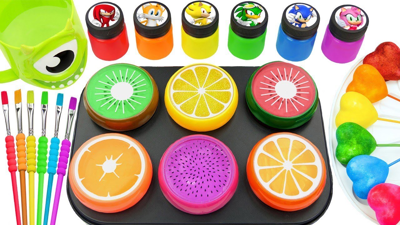 Satisfying Video l DIY How To Make Cutting Rainbow Lollipop Crazy Slimes Sprunki & Mixing Water ASMR