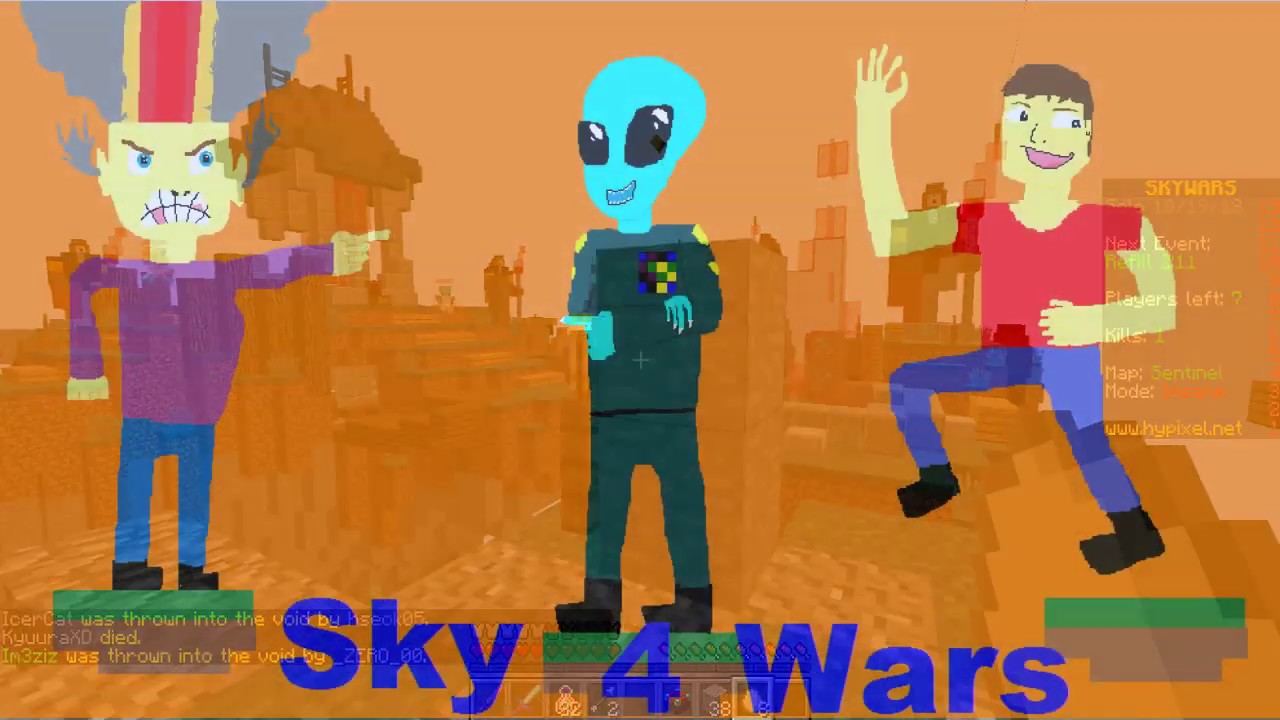 INVADER THE NEWB VS NOOBS skywars #4