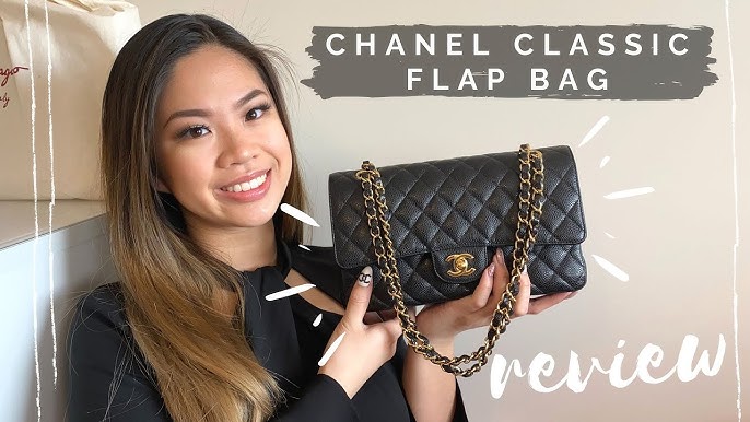 Luksus Pjece Solformørkelse Chanel Classic Flap Bag Medium Review + How to Style + WHAT FITS INSIDE -  YouTube