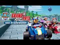 Paw patrol grand prix  race in barkingburg  all new tracks  cars full gameplay