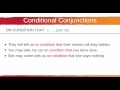 141 Conditional Conjunctions ON CONDITION THAT