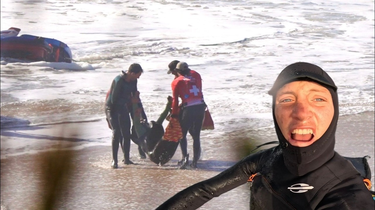 CAOS EM NAZARÉ!!! ACIDENTE DE JETSKI, CALDO DO BURLE E ONDAS GIGANTES