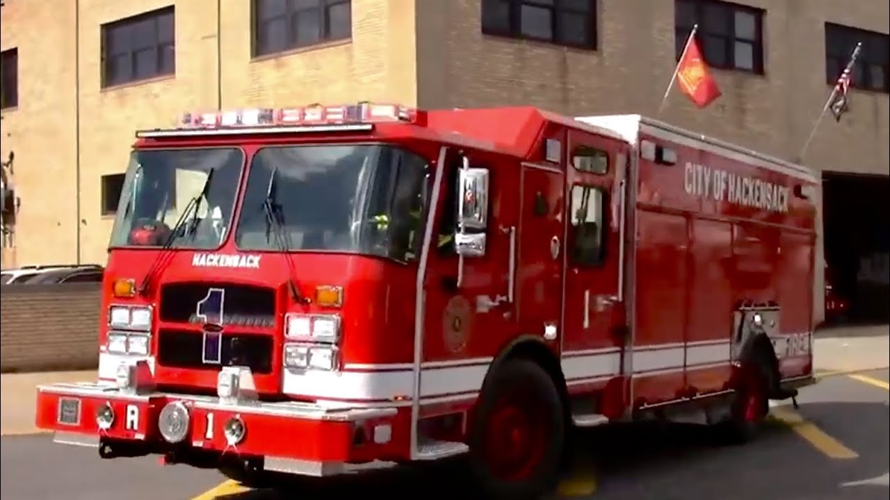 SUPER EXCLUSIVE FIRST VIDEO OF BRAND NEW HACKENSACK FIRE DEPT RESCUE 1