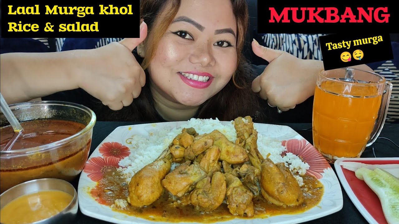 Tasty laal murga And Rice With Extra Gravy Manisha eats mukbang | 🤤🥵 ...