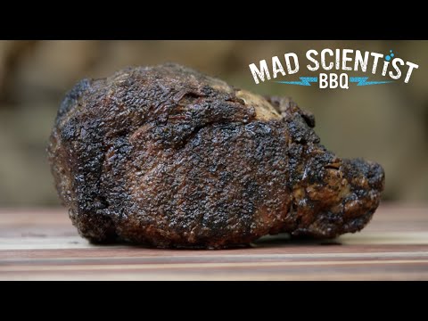 Seared and grilled ribeye roast on a Burch Barrel, from the video
