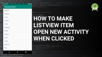 How to make a listview item open a new activity when clicked | Android Tutorial