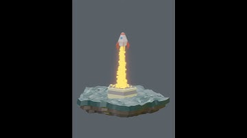 Low Poly Rocket animation