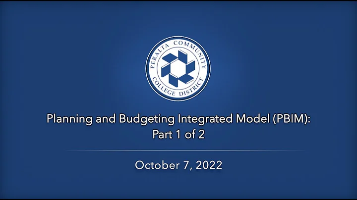 Planning & Budgeting Integrated Model (PBIM) Octob...