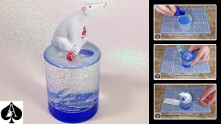 Polar Bear Snow Globe from Epoxy Resin using Silicone Pen Holder Mould by resinAce 69,378 views 4 years ago 10 minutes, 9 seconds