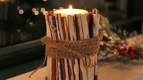 DIY Rustic Cinnamon Stick Candle