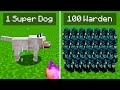 1 super dog vs 100 warden minecraft battle