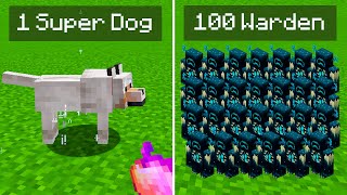 1 Super Dog VS 100 Warden (Minecraft Battle)