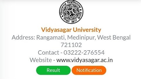 Vidyasagar University 1st semester Result Out and Check 2022-23 || College 1st Semester Result Out