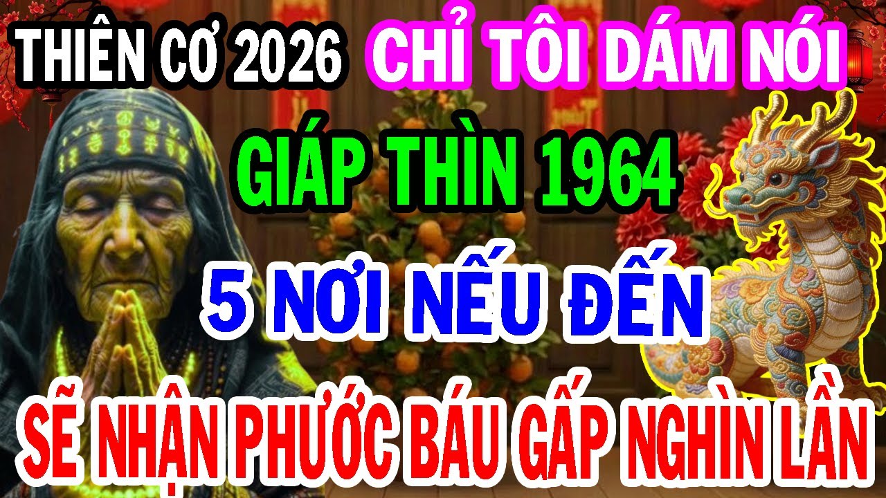 Chắc Chắn Điều Này Sẽ Xảy Ra Với Giáp Thìn 1964 Năm 2026 - 5 Nơi Nên Đến Chỉ Có Tôi Dám Nói.