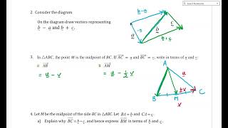 Yr 12 Ext 1 Vectors 1 - Directed line segments and vectors