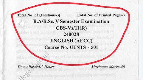 BA/BSC 5th semester AECC English question paper | jammuuniversity