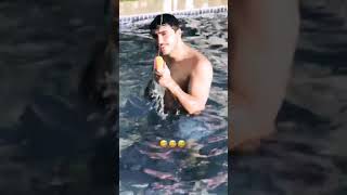 Thiago Magalhães, marido de Anitta na piscina