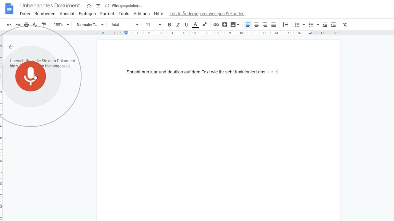 Google Docs: Spracheingabe nutzen