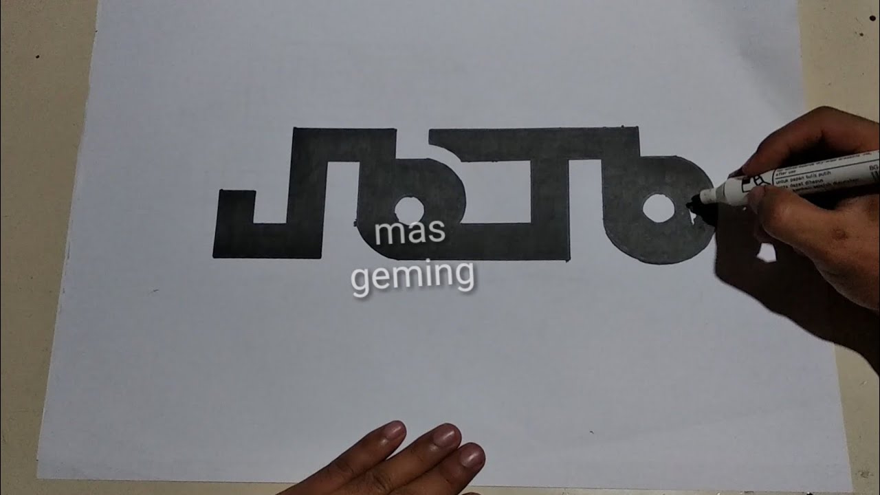 Menggambar Kaligrafi Kufi Muhammad Bentuk Orang Sujud Menggambar Kaligrafi Kufi Muhammad Bentuk Orang Sujud