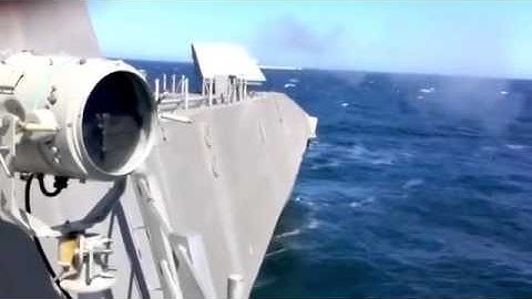 NAVSEA - USS Independence (LCS 2) 57mm Main Gun Live Firing [480p]